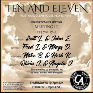 Cocaine Anonymous Online Ten and Eleven Group