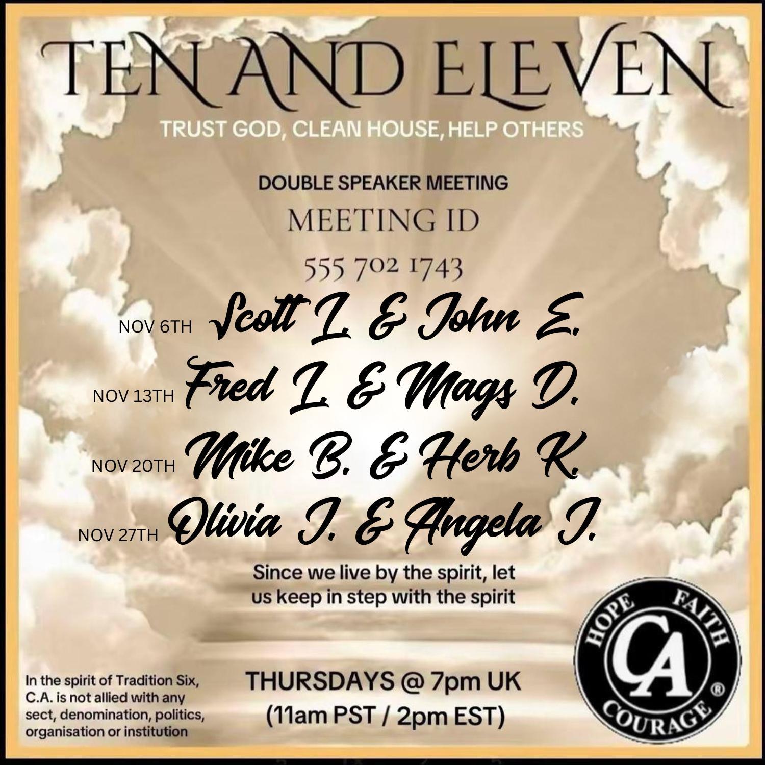 Cocaine Anonymous Online Ten and Eleven Group