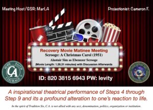 Cocaine Anonymous Online Recovery Movie Matinee Group