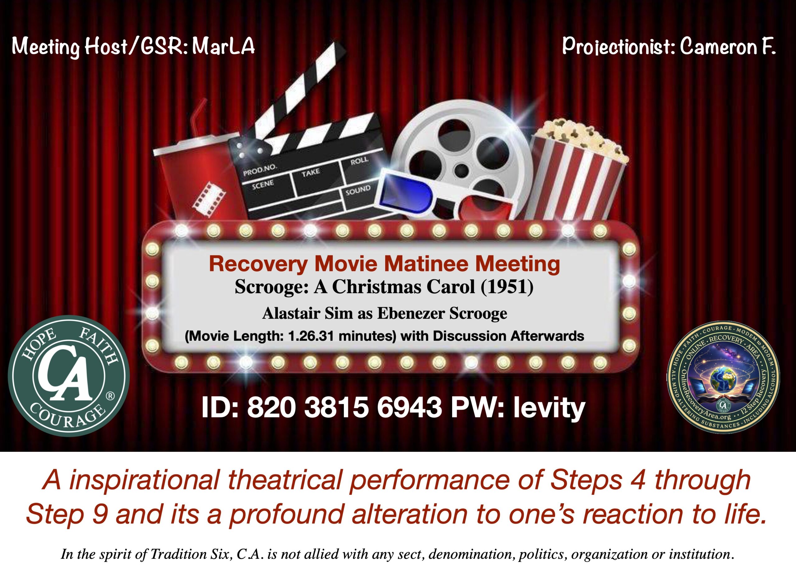 Cocaine Anonymous Online Recovery Movie Matinee Group