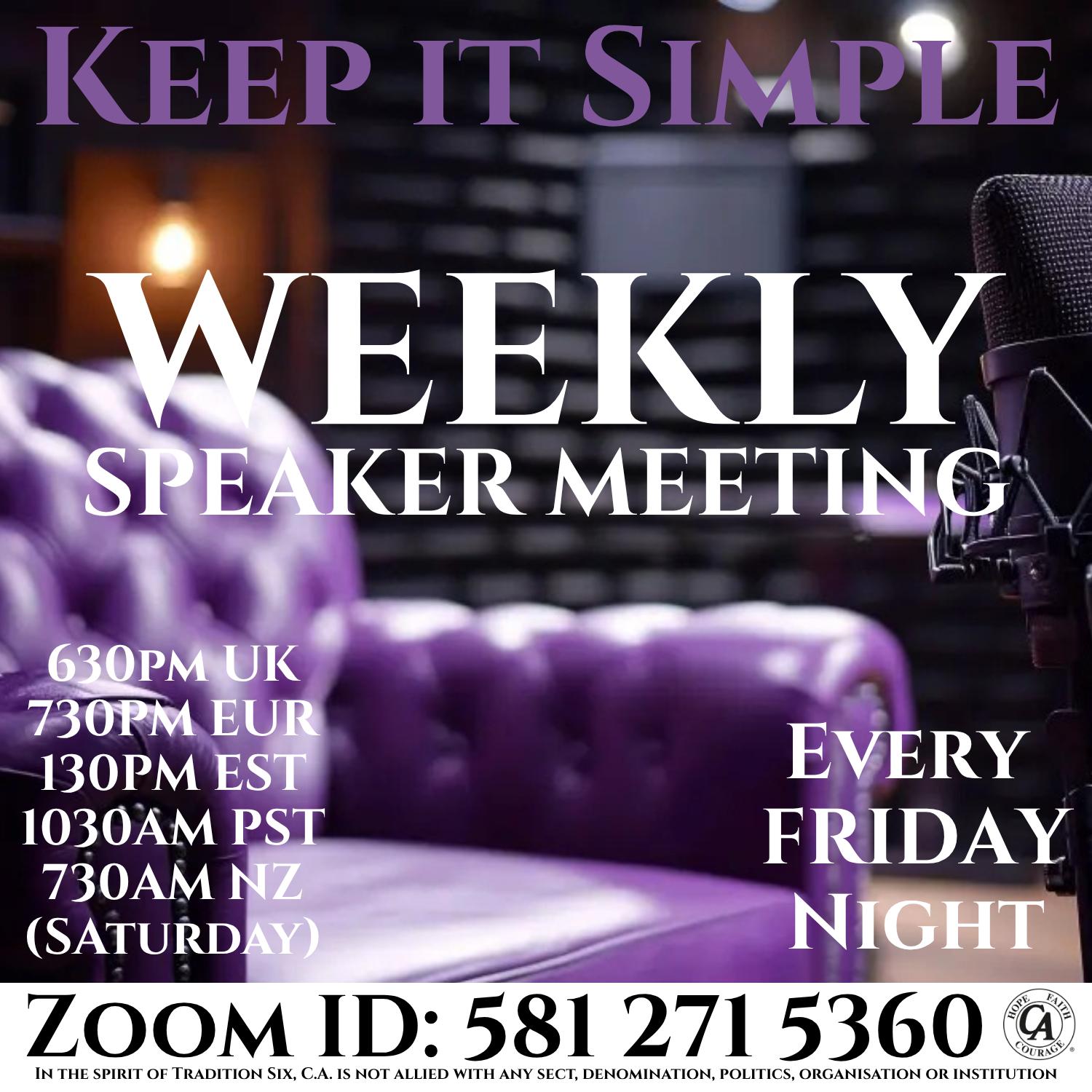 Cocaine Anonymous Online Keep It Simple Group