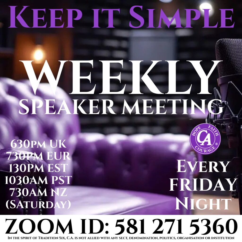 ca keep it simple group meeting flyer
