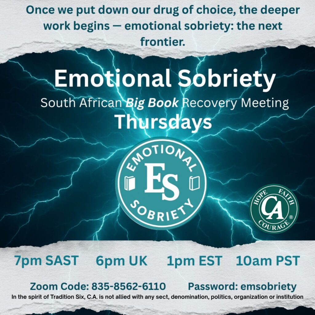 ca emotional sobriety meeting flyer