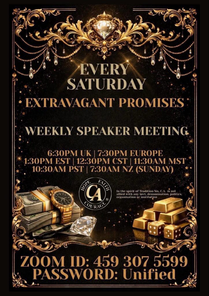 CA Extravagant Promises Meeting Flyer